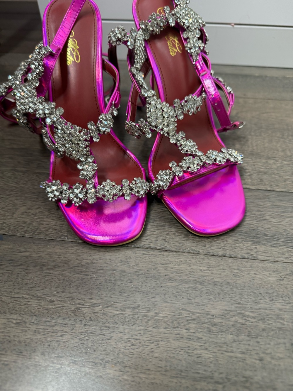 Runway ready embellished heels-hot pink